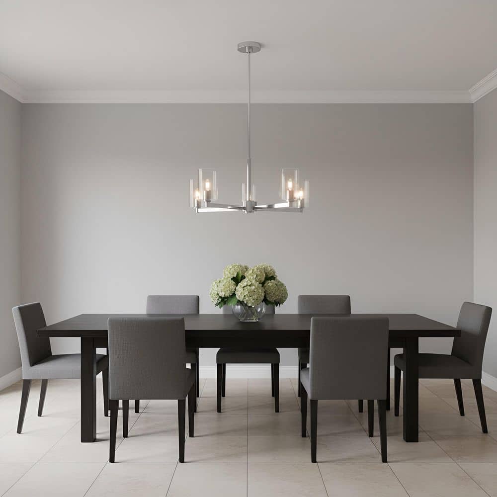 Fullton 5-Light Chrome Chandelier with Clear Glass Shades price history on PriceWatchPro