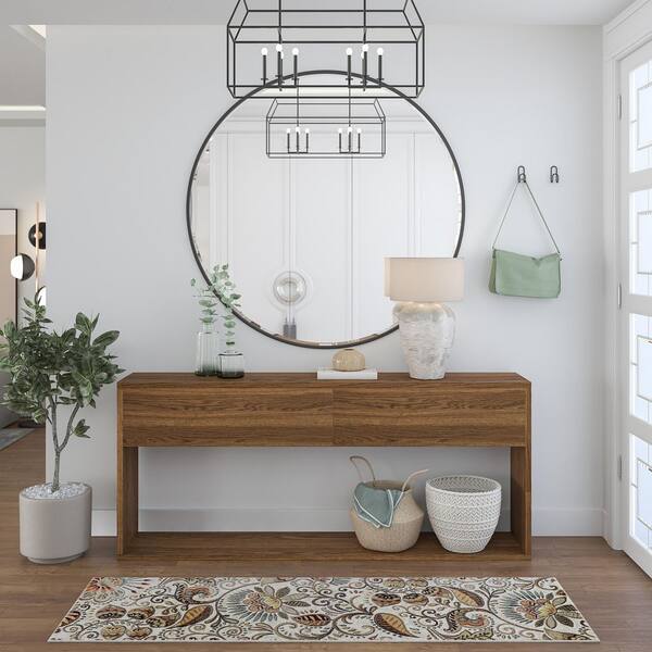 Capri Abstract Ivory 2 ft. x 8 ft. Indoor Runner Rug