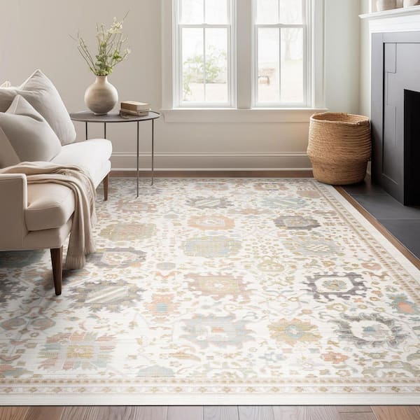 Crestwood Cream 8 ft. x 10 ft. Oriental Indoor Area Rug