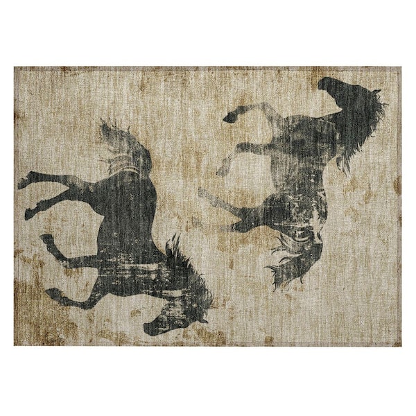 Addison Rugs Chantille Machine Washable Indoor/Outdoor Abstract ACN1717 Beige 1 ft. 8 in. x 2 ft. 6 in. Area Rug