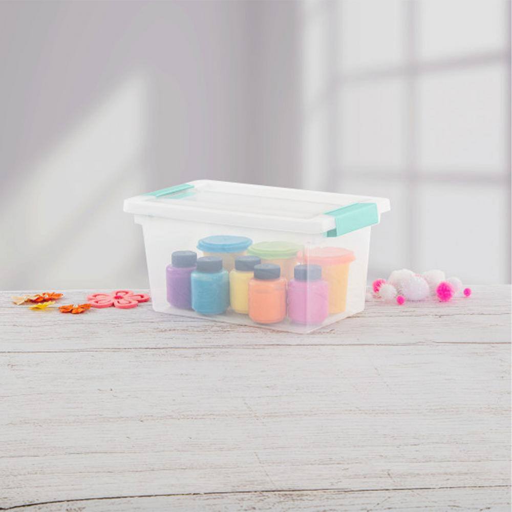 Clear and White 16 Quart Stackable Plastic Storage Drawers, Set of 18
