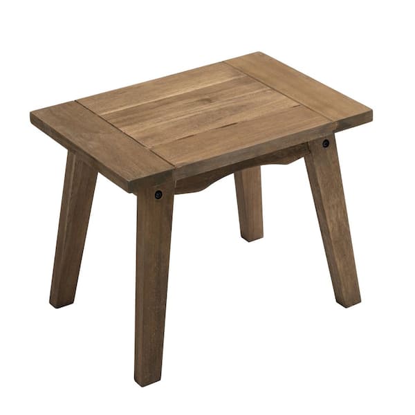 Uixe Teak Wood Brown Patio Outdoor Bar Stools (Set of 1)