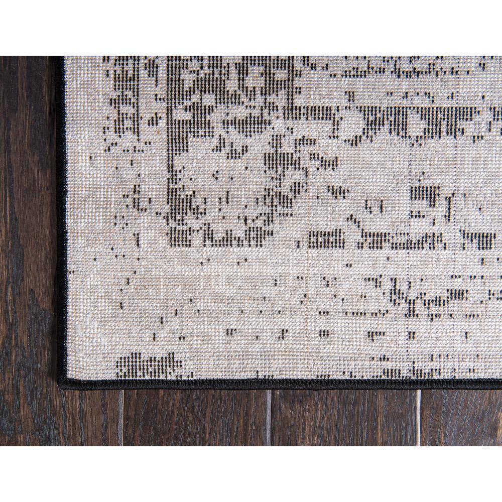 Reversible Easy-Care Synthetic Black Rectangular Rug