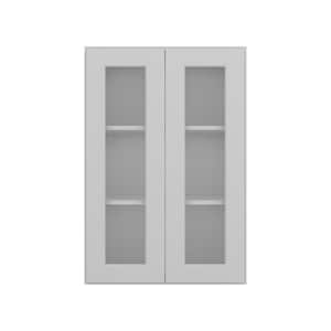 24 in. W x 12 in. D x 36 in. H in Shaker Dove Ready to Assemble Wall Kitchen Cabinet with No Glasses