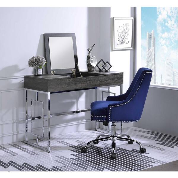 Acme Furniture Saffron Chrome And Black, Vanity Desk Furniture