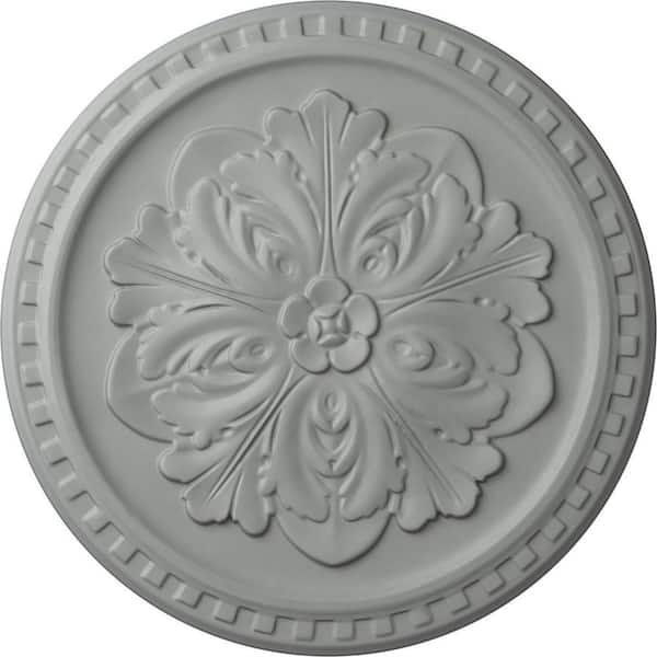 Ekena Millwork 16-7/8" x 5/8" Emeryville Urethane Ceiling Medallion, Primed White