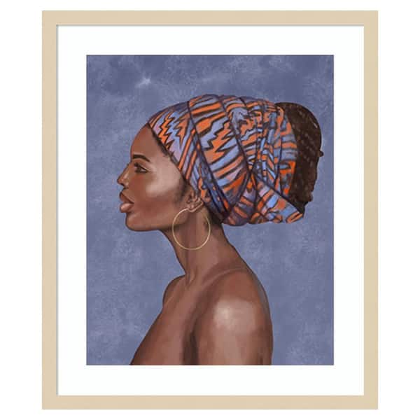 Amanti Art Beautiful Woman II by Bannarot 21 in. W x 25 in. H. Wood Framed Wall Art Print Framed in Brown