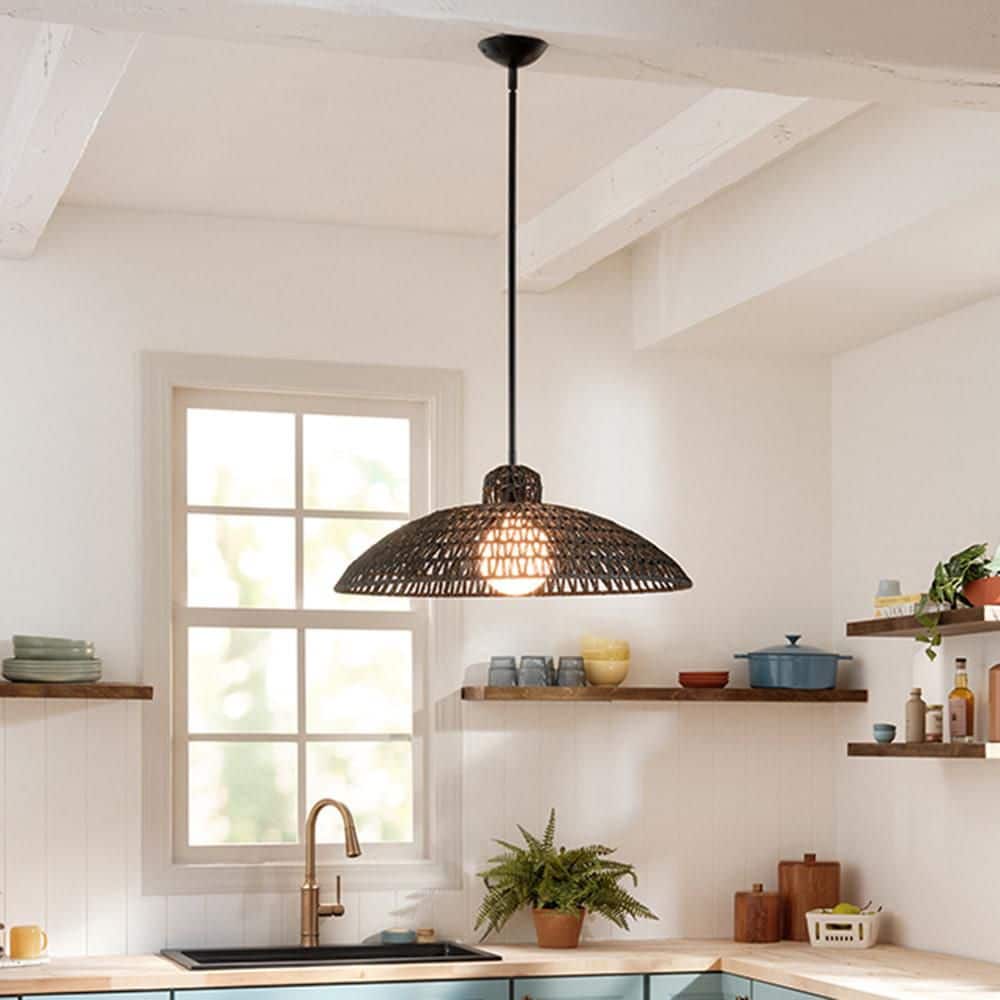 LARK Pismo 1-Light Black Pendant Light 84337BK - The Home Depot