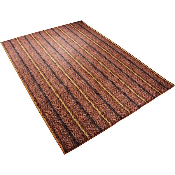 5x7 Straw Burnt Orange Area Rug