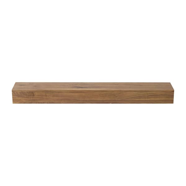 Walnut Creek Burnished Walnut Stain 60 in. Walnut Wood Fireplace Cap-Shelf Mantel