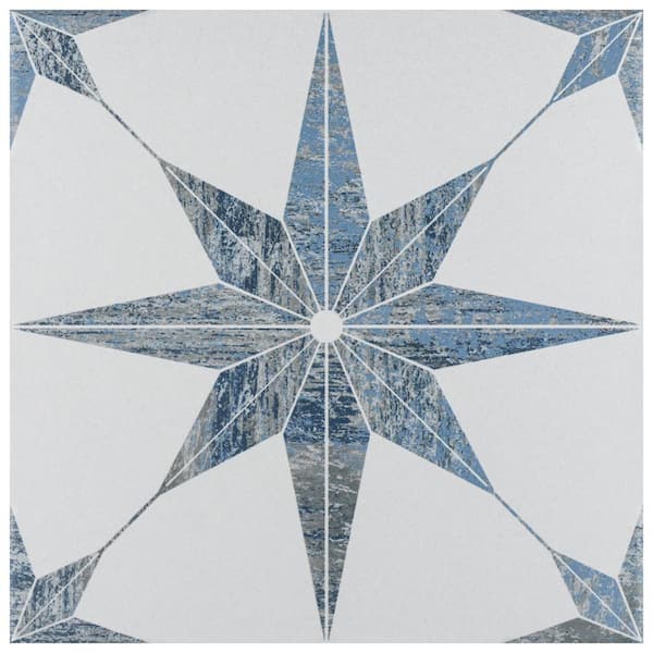 Merola Tile Cassis Stella Blue 9-3/4 in. x 9-3/4 in. Porcelain Floor and Wall Tile (10.88 sq. ft./Case)
