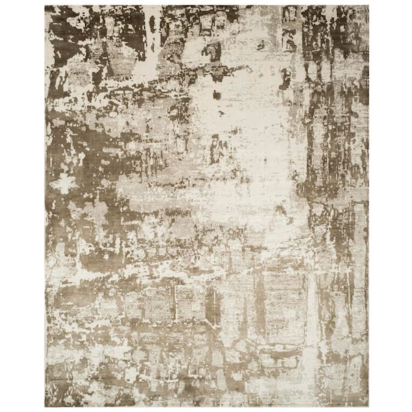 Mirage 9 ft. x 12 ft. Brown/Silver Distressed Contemporary Area Rug