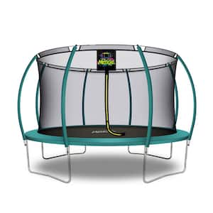 Machrus Moxie 14 ft. Dark Green PumpkinShaped Outdoor Trampoline Set with Premium TopRing Frame Safety Enclosure