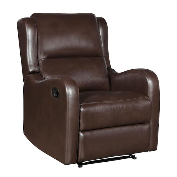 Laurel Brown Faux Leather Manual Recliner