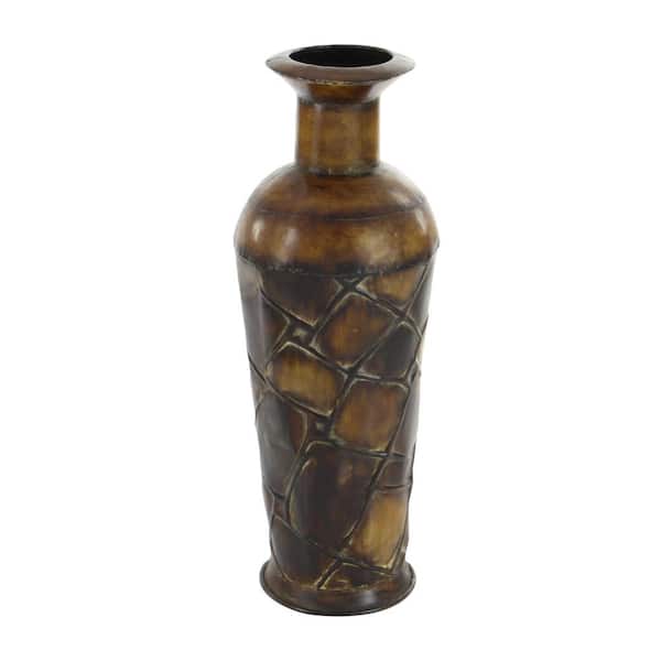 Litton Lane Brown Indoor Outdoor Tall Floor Metal Decorative Vase (Set of  3) 41720 - The Home Depot