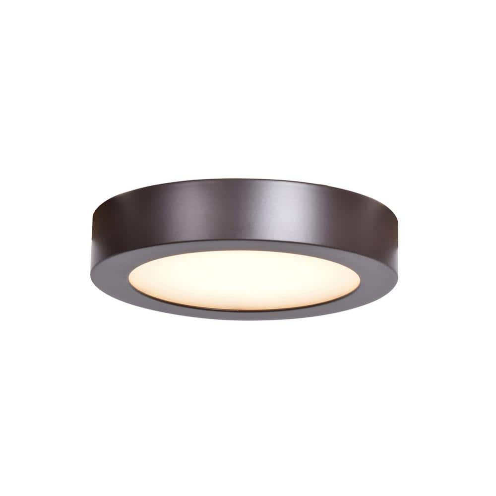 Bronze 7" Glass LED Flush Mount Ceiling Light