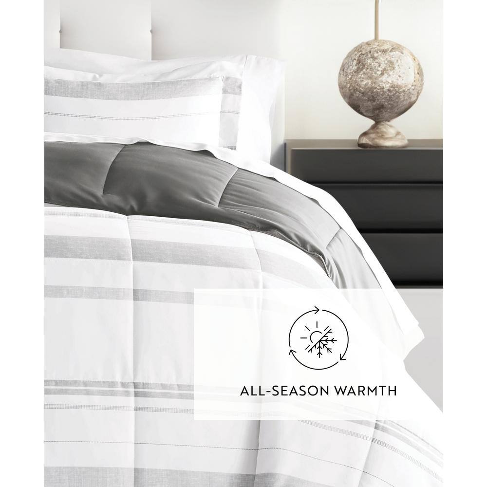 Gray Twin Reversible Down Alternative Microfiber Comforter Set