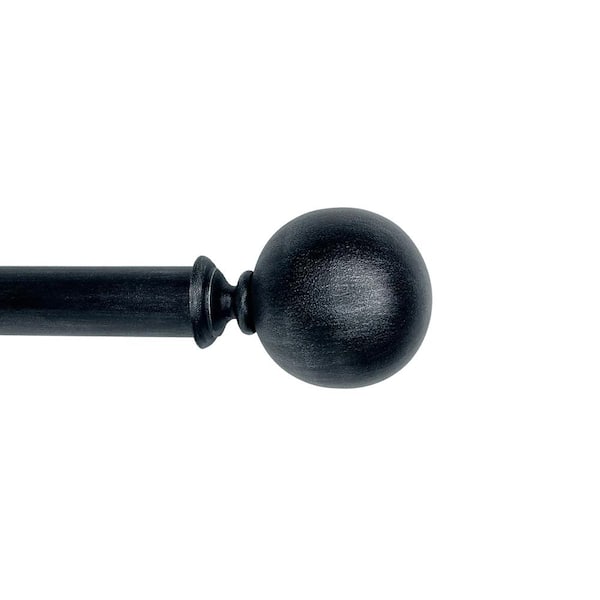 Versailles Home Fashions Heirloom 32 in. - 86 in. Textured Ball Adjustable Single 1 in. diam. Rod in Black/Silver