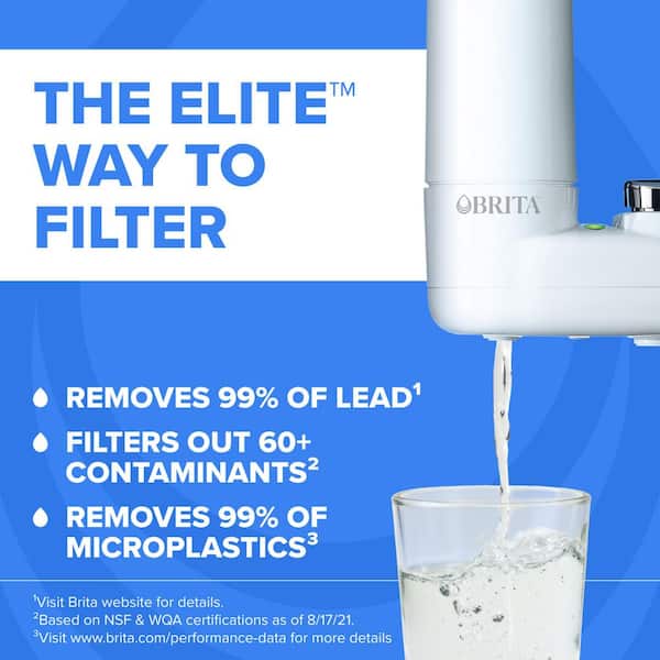 Elite Faucet Mount System Replacement Water Filters in White, BPA Free, Reduces Lead (2-Pack)