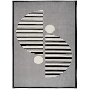 Modern Passion Grey/Black 4 ft. x 6 ft. Geometric Contemporary Area Rug