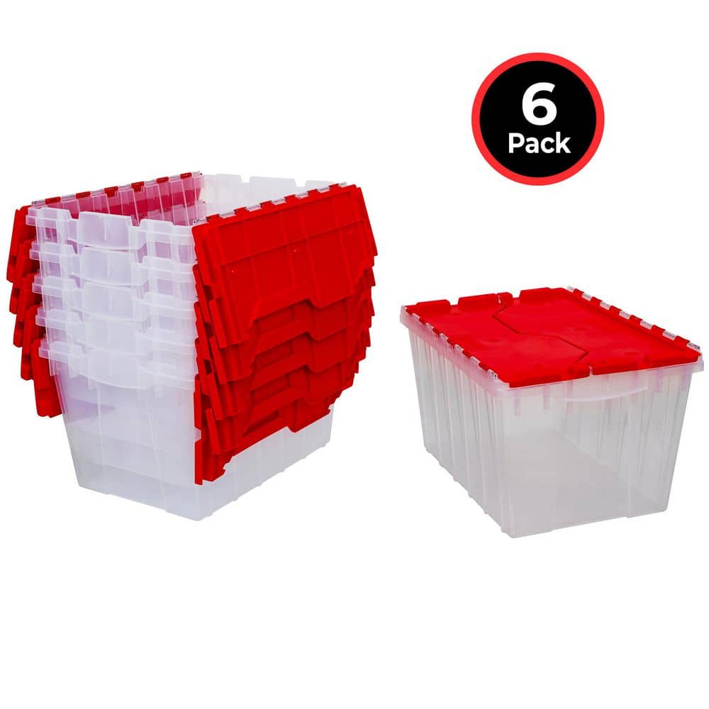 【デクスター】マイプロテイン HMB 6ケース Akro-Mils KeepBox 12-Gal Storage Tote, Stackable with Attached Lid
