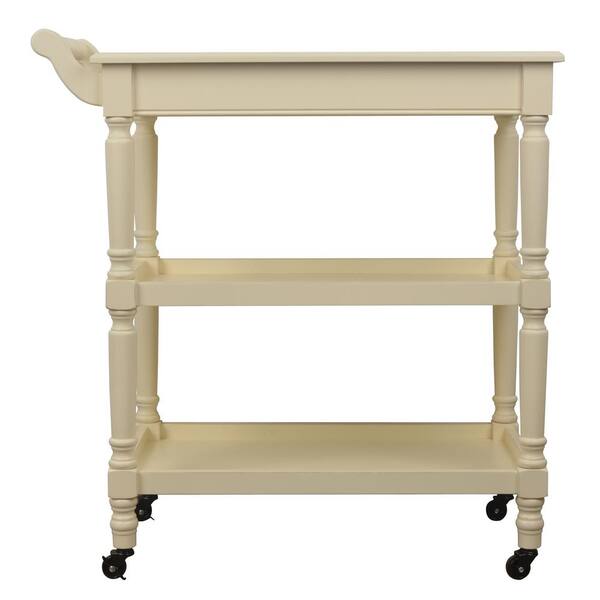 Decor Therapy Rolling White Storage Bar Cart