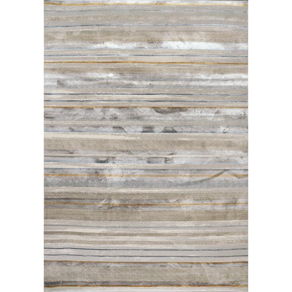 Dynamic Rugs Gold 5 ft. 3 in. X 7 ft. 7 in. Grey/Multi Striped Indoor Area Rug