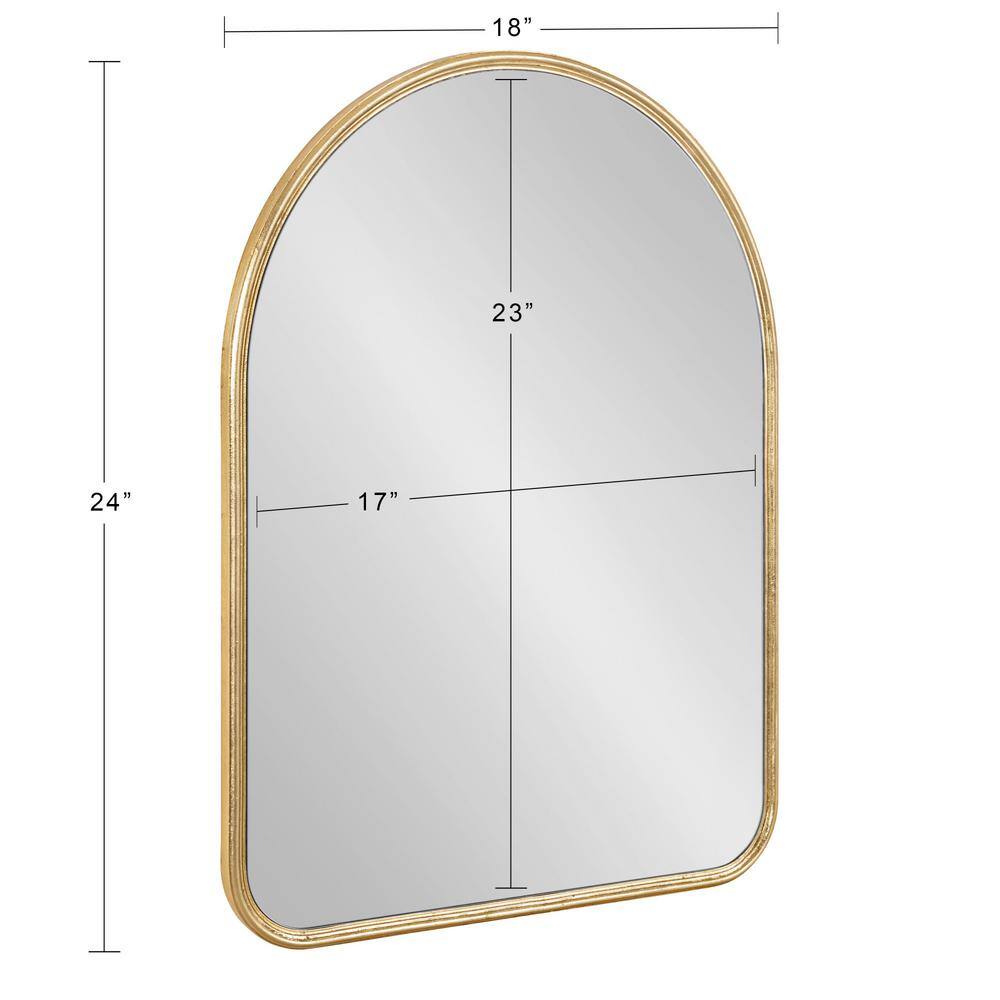 Midcentury Arched Gold Leaf 28.5" Wall Mirror