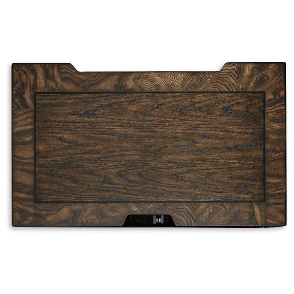 Maylee Traditional Brown 2-Drawer Nightstand with USB Ports