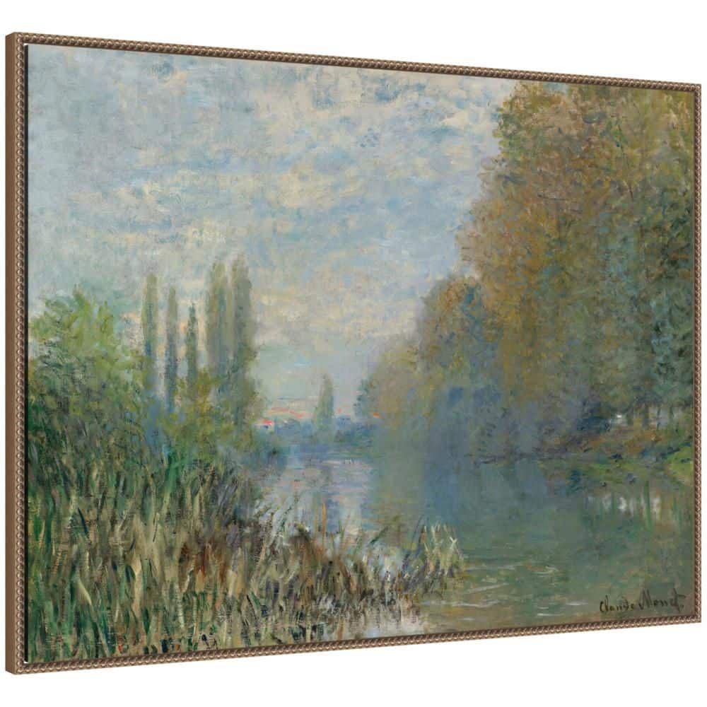 "Sylvie ""Autumn on the Seine Monet"" by Nostalgia Prints Landscape Framed Canvas Art Print 32 in. x 42 in." price history on PriceWatchPro