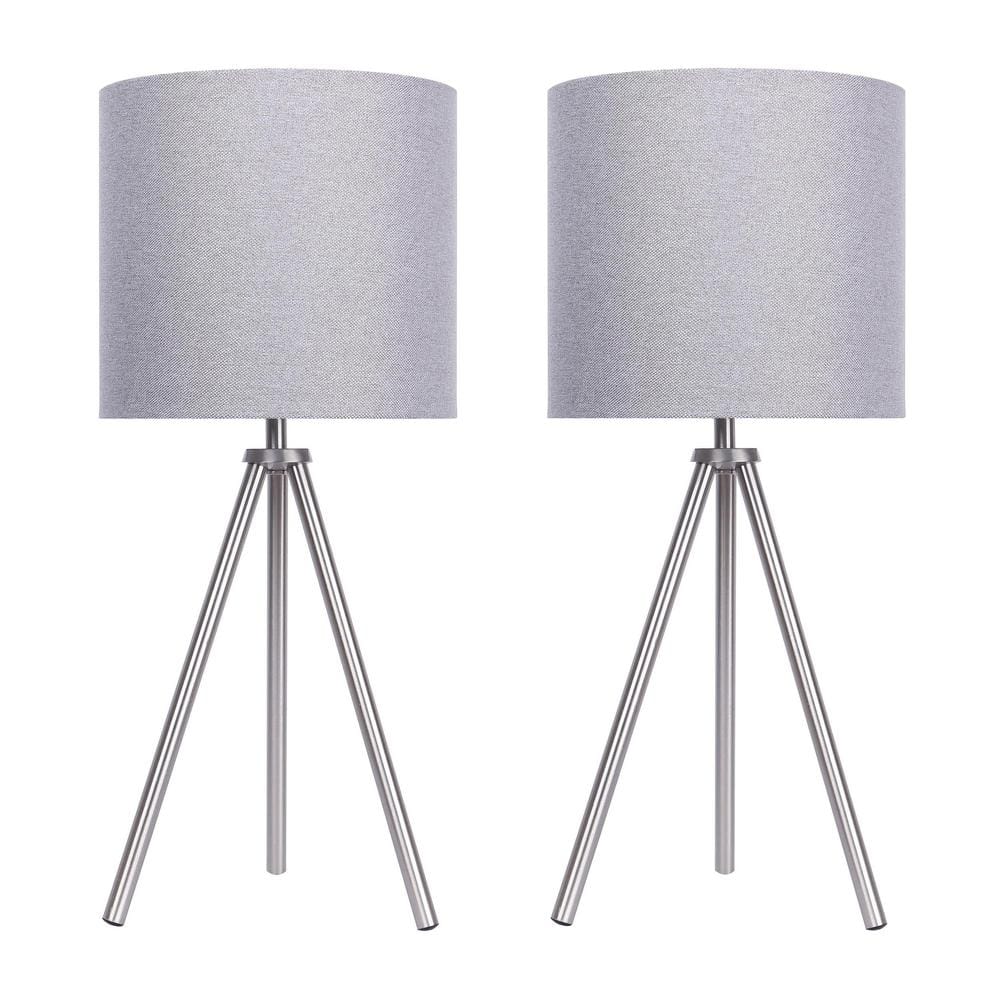 GRANDVIEW GALLERY 22 5 In Brushed Nickel Accent Lamp With Tripod Base   Brushed Nickel Table Lamps Ia90191l 64 1000 