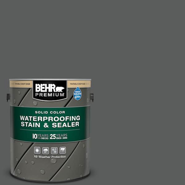 1 gal. #N520-6 Asphalt Gray Solid Color Waterproofing Exterior Wood Stain and Sealer