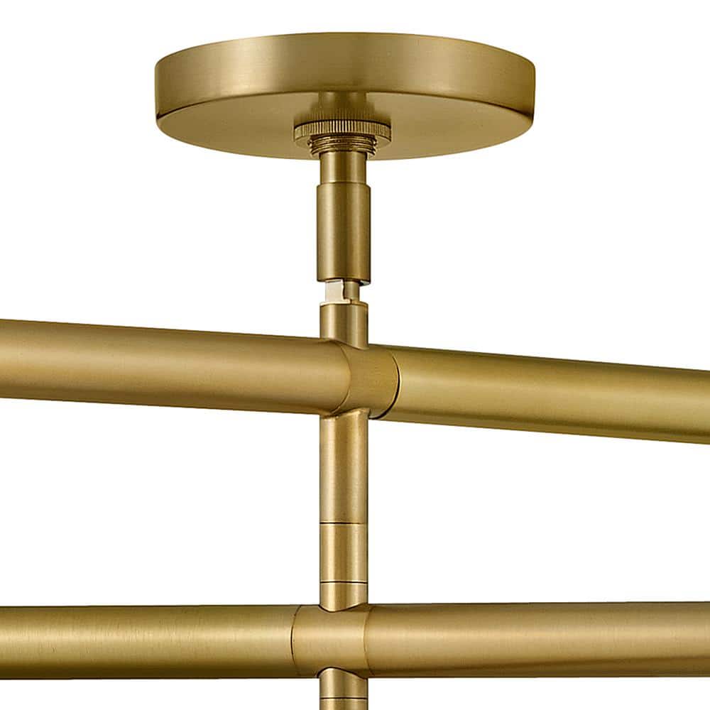 Millie Lacquered Brass 6-Light Mid-Century Modern Chandelier