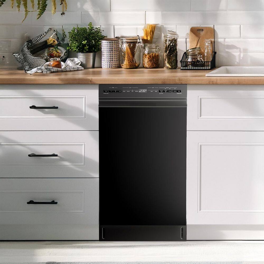 Midea 18-Inch Black Stainless Steel Built-In Dishwasher with Energy Star