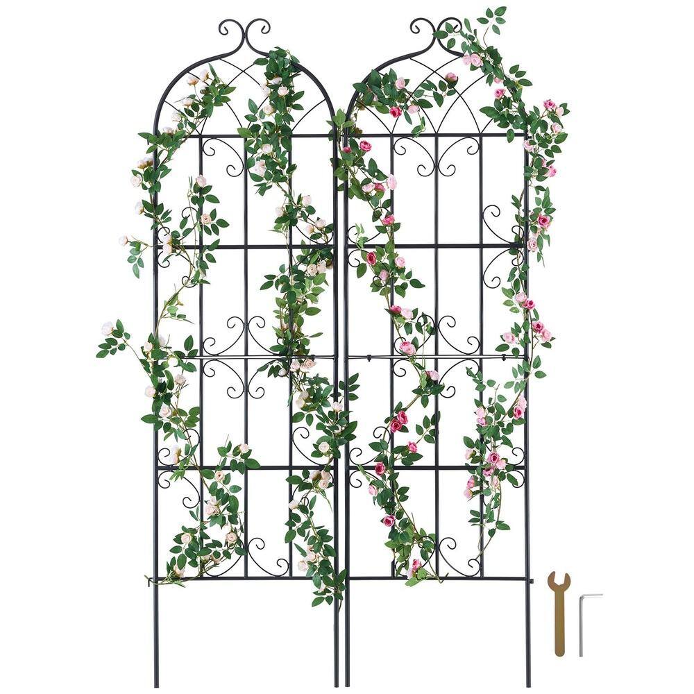Garden Trellis 2-Pack 71 x 20 in Rustproof Metal Q195 Climbing Plant Rose Cucumber Courtyard Fence Black price history on PriceWatchPro