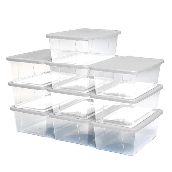 HOMZ 1-Pair Clear Plastic Shoe Boxes 3206CLWHEC.10 - The Home Depot
