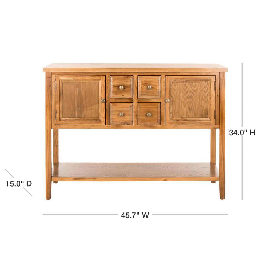 Charlotte 46'' Transitional Brown Oak 4-Drawer Sideboard