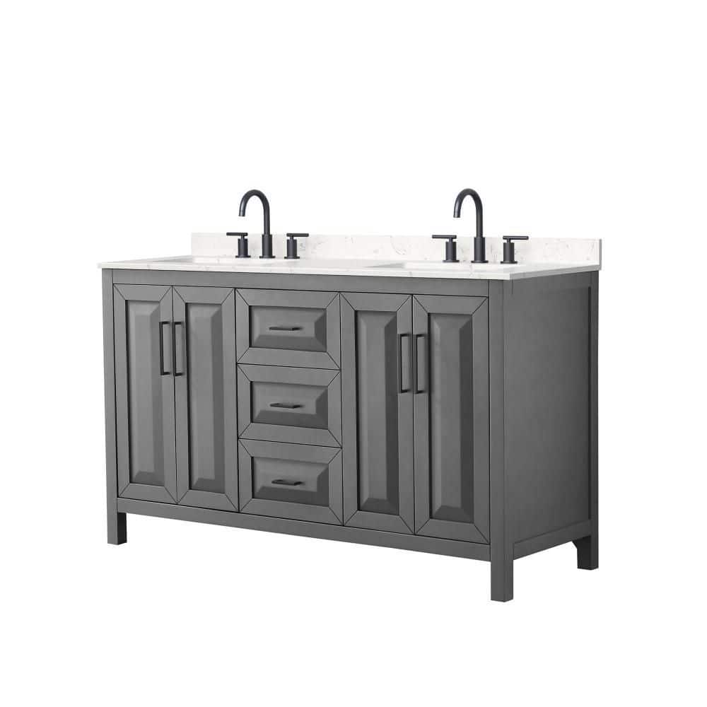 Daria 60 in. Double Freestanding Dark Gray Bath Vanity with Top price history on PriceWatchPro