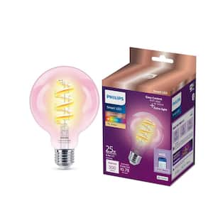Amber and Full Color G25 25W Equivalent Dimmable Smart Wi-Fi WiZ Connected Vintage Edison LED Light Bulb 2100K (1-Pack)