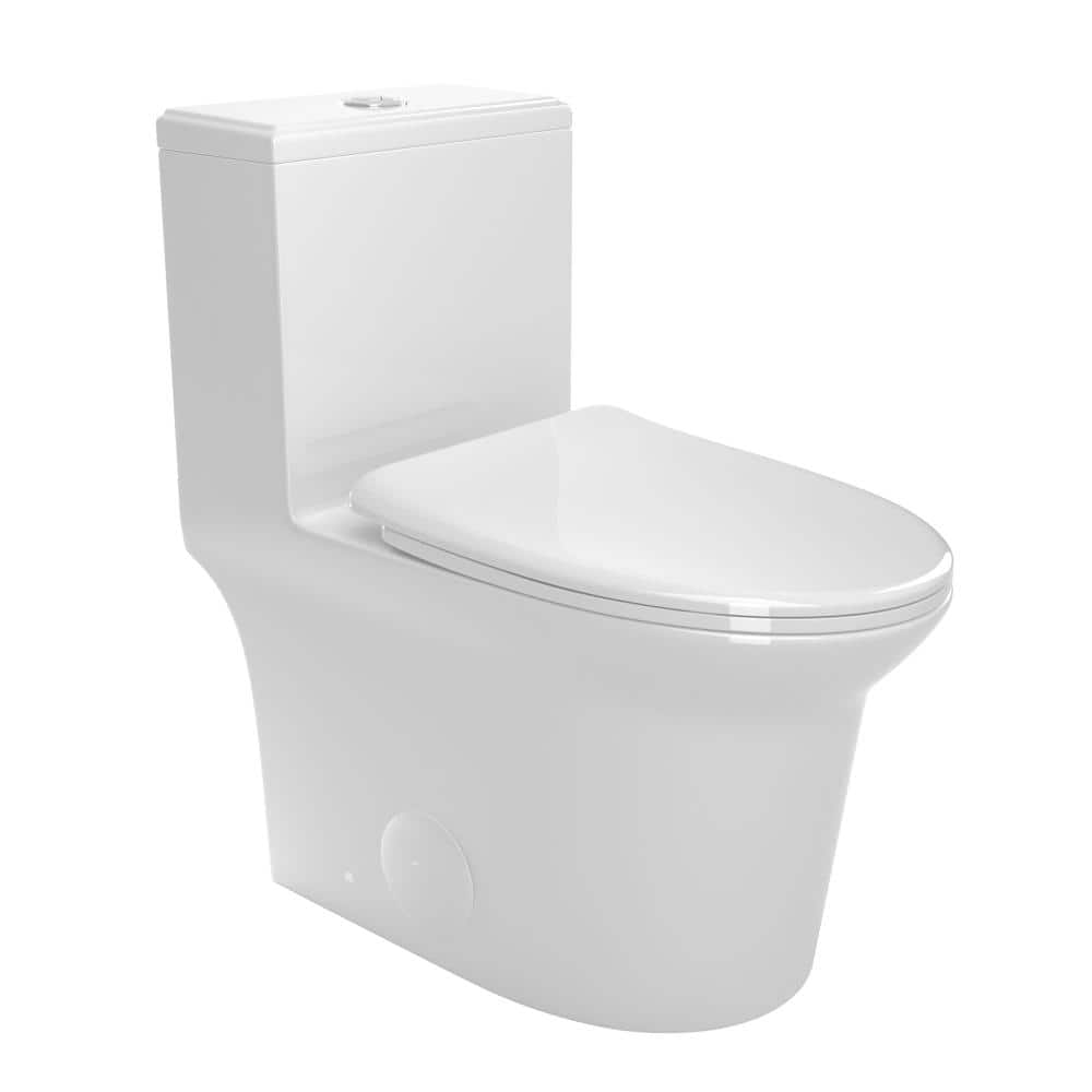 1.1/1.6 GPF Dual Flush Elongated One-Piece Toilet with Comfort Height Super Floor Mounted with Soft Close Seat in White price history on PriceWatchPro