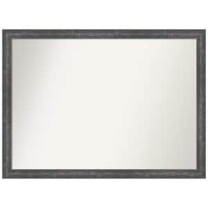 Angled Metallic Rainbow 41.25 in. x 30.25 in. Non-Beveled Modern Rectangle Wood Framed Wall Mirror in Gray