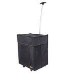 Bigger Smart Cart Polyester Collapsible Rolling Utility Dolly Basket in Black