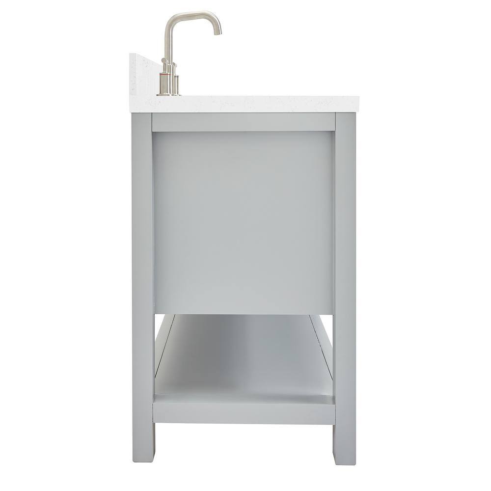 Magnolia Gray 60" Freestanding Double Sink Vanity with Quartz Top