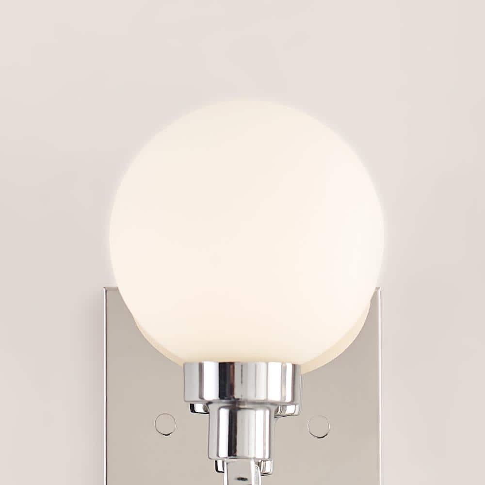 Clybourn Chrome Milk Glass Dimmable Wall Sconce