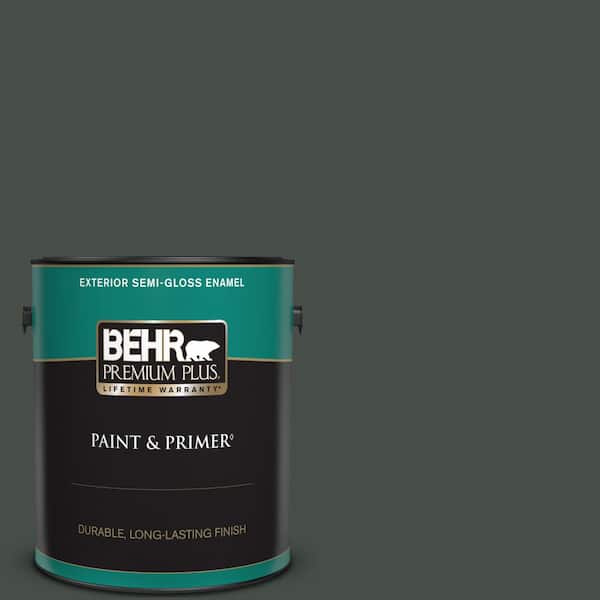 BEHR PREMIUM PLUS 1 gal. #PPF-55 Forest Floor Semi-Gloss Enamel Exterior Paint & Primer