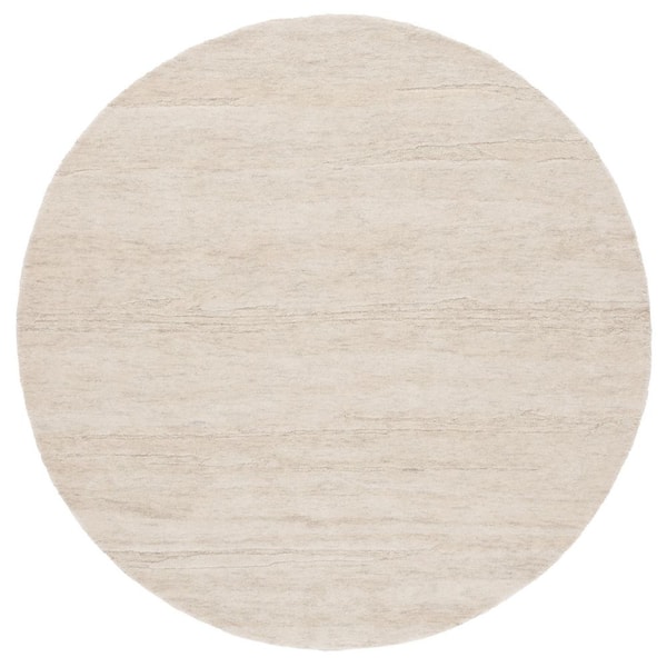 Ebony 6 ft. x 6 ft. Light Green/Ivory Abstract Striped Round Area Rug