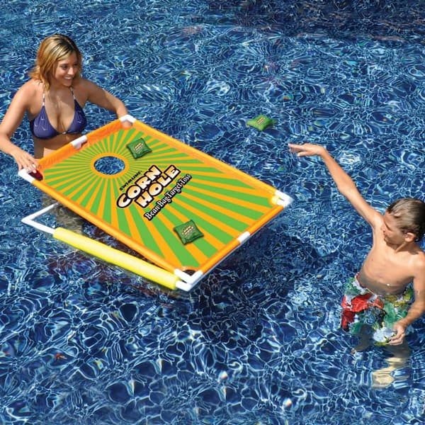 Swimline 12 in. x 10.5 in. Yellow/Green Cornhole Inflatable Pool Game