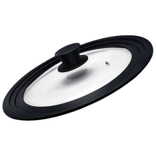 Pot Lid With Heat Resistant Silicone Rim and Tempered Glass for Pots, Pans and Skillets, Fits 10 in. 11 in. 12 in. Dia.