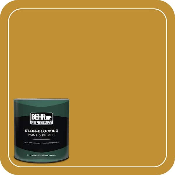 BEHR ULTRA 1 qt. #M290-7 Turmeric Semi-Gloss Enamel Exterior Paint & Primer