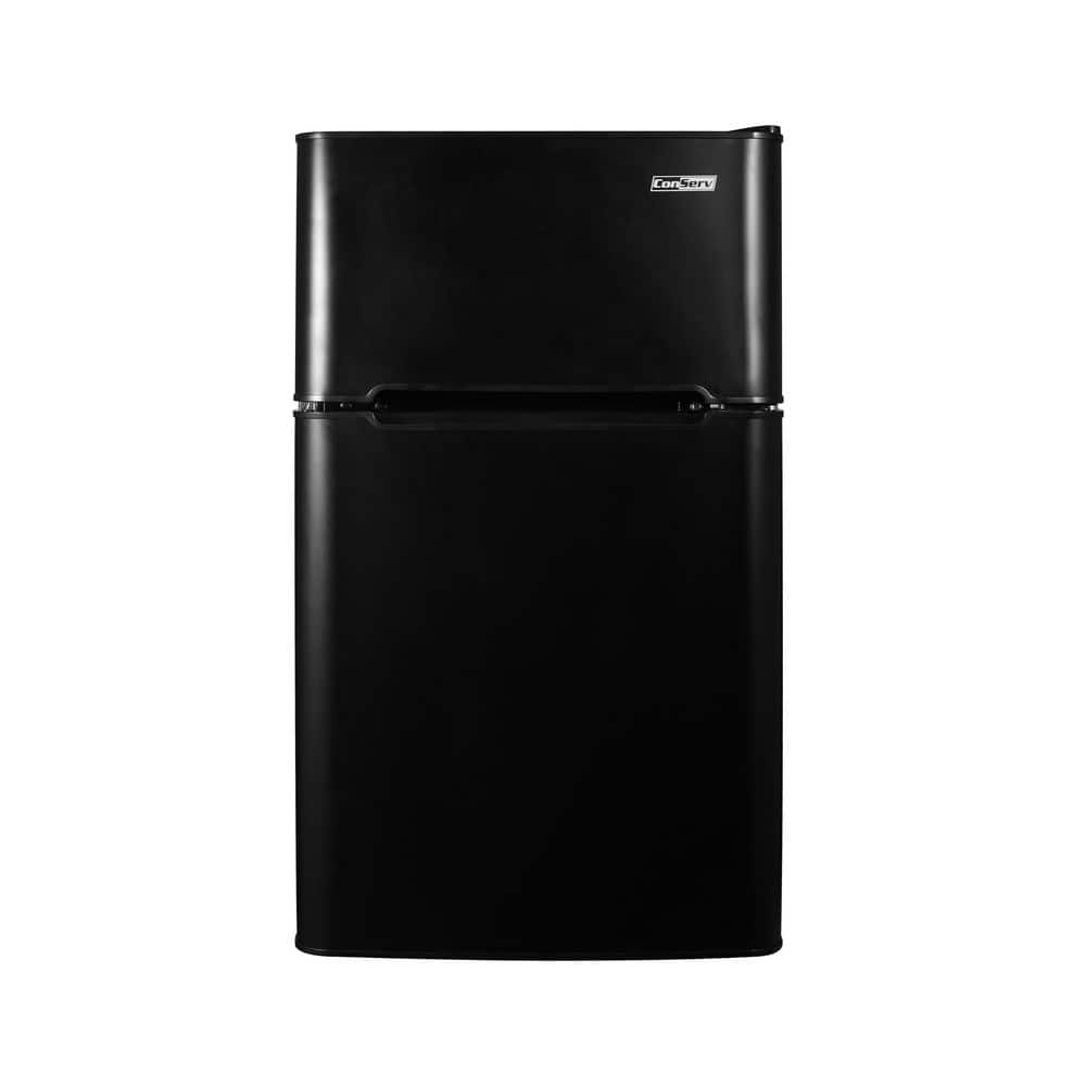 ConServ 3.2 cu. Ft. 2-Door Freestanding Mini Refrigerator in Black with Freezer
